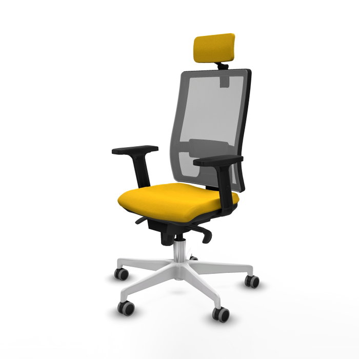 PIQUERAS Y CRESPO Silla de oficina Horna con mecanismo Sincro, Amarillo y Gris PIQUERAS Y CRESPO Silla de oficina Horna con mecanismo Sincro, Amarillo y Gris