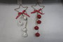 DKD Home Decor Decoración Colgante Navidad Tradicional Rojo Blanco 6.5 x 42 x 6.5 cm Estrella Cascabel (6 Unidades)