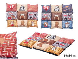 Mascow Cuna Mascota Rectangular Estampado Mascotas 55 x 75 x 5 cm Poliester (Set de 6)