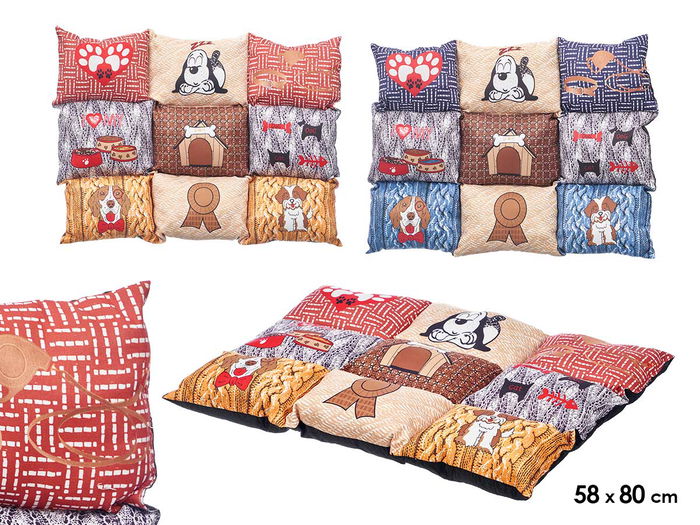 Mascow Cuna Mascota Rectangular Estampado Mascotas 55 x 75 x 5 cm Poliester (Set de 6) Mascow Cuna Mascota Rectangular Estampado Mascotas 55 x 75 x 5 cm Poliester (Set de 6)