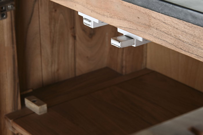 DKD Home Decor Aparador Moderno Negro Natural 45 x 130 x 85 cm