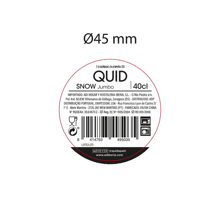 Jumbo Cerámico Snow Quid 40 cL (24 Unidades)