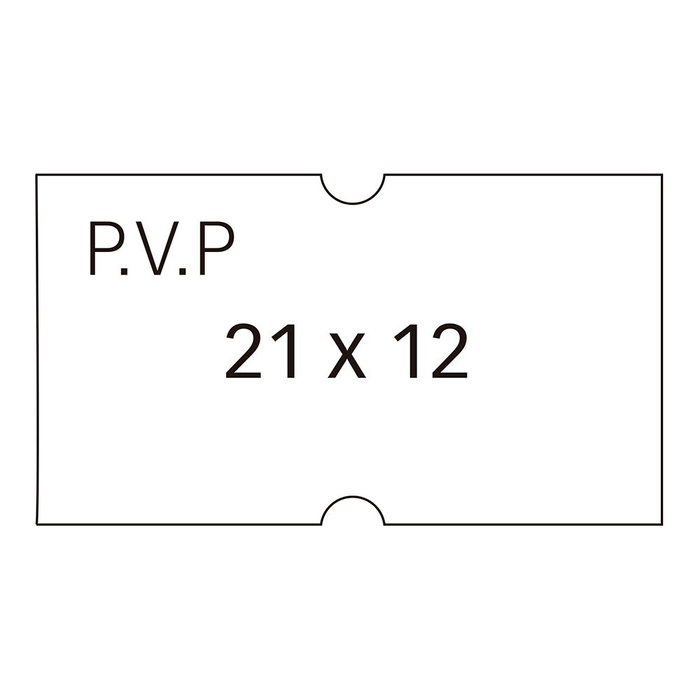 Apli - Etiquetas de precios removibles blanco 21x12 mm, con pvp impreso, para etiquetadora, 6 rollos x 1000 unidades