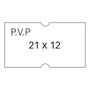 Apli - Etiquetas de precios removibles blanco 21x12 mm, con pvp impreso, para etiquetadora, 6 rollos x 1000 unidades