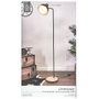 Home Deco Factory Lámpara de Pie Essentiel Metal Negro con Detalles de Madera Pantalla Orientable 145 cm Bombilla E27 no Incluida