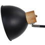 Home Deco Factory Lámpara de Pie Essentiel Metal Negro con Detalles de Madera Pantalla Orientable 145 cm Bombilla E27 no Incluida