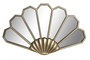 DKD Home Decor Espejo de Metal Diseño Abanico Dorado 51x3x31 cm