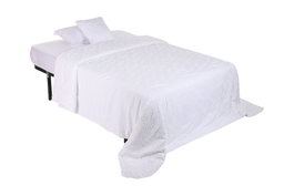 DKD Home Decor Colcha de Poliéster Bordada Blanca 180x260 cm