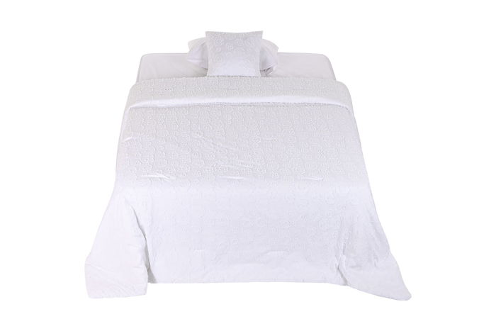 DKD Home Decor Colcha Boho Blanco 260 x 180 cm Poliester Bordado