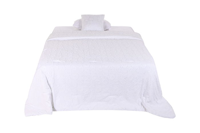 DKD Home Decor Colcha Boho Blanco 260 x 180 cm Poliester Bordado
