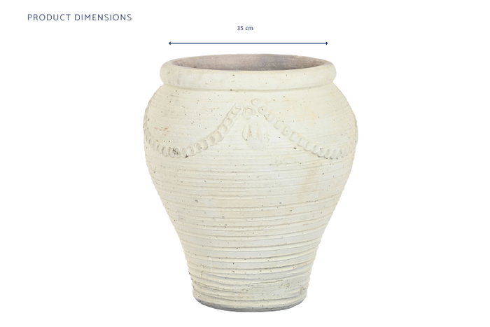 DKD Home Decor Ánfora Mediterráneo Jerba Terracota Crudo 48 x 57 x 48 cm