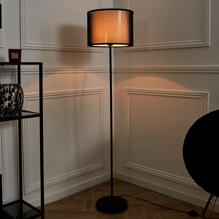 Home Deco Factory Lámpara Pie Doble Pantalla Colección Lounge Metal Home Deco Factory Lámpara Pie Doble Pantalla Colección Lounge Metal