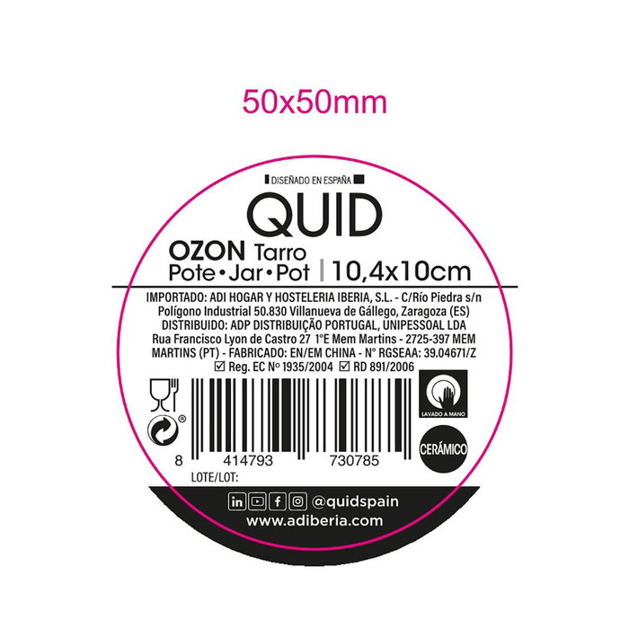 Quid Tarro Cerámico Ozon Gris 44 cL