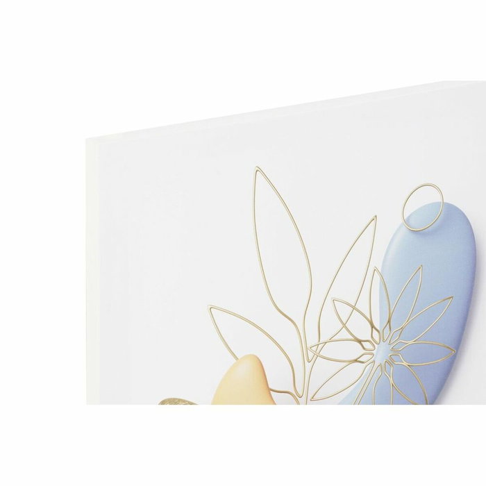 DKD Home Decor Set de 4 Cuadros Modernos de Lienzo y MDF Multicolor 40x40x1,8 cm