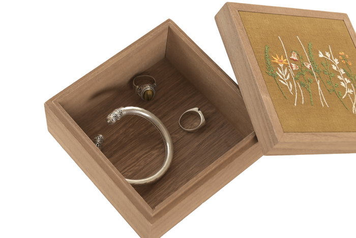DKD Home Decor Cajas de Madera Flores Surtido de 2 Modelos