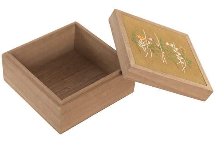 DKD Home Decor Cajas de Madera Flores Surtido de 2 Modelos