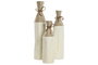DKD Home Decor Jarron Blanco Dorado Metal Set de 3 Piezas 14 x 67 x 14 cm