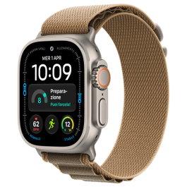 Apple Watch Ultra 49mm Natural Titanium Cellular con correa Alpine Loop Desert