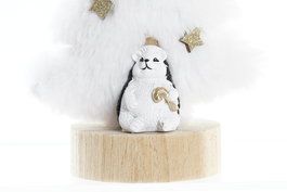 DKD Home Decor Figura Navidad Moderna Blanco Negro 8 x 15.5 x 12 cm (2 Unidades)