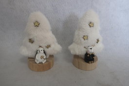 DKD Home Decor Set de 2 Figuras de Árbol en Resina y Poliéster
