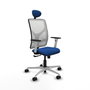 PIQUERAS Y CRESPO Silla de oficina Motilla con mecanismo Sincro, Azul y Blanco
