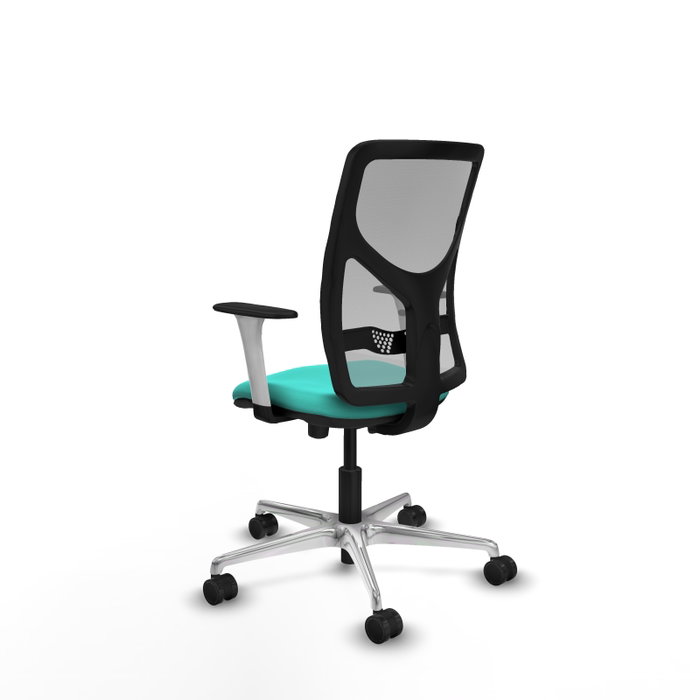 PIQUERAS Y CRESPO Silla de oficina Motilla con mecanismo Sincro/Traslack, Turquesa y Gris