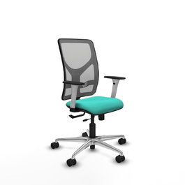 PIQUERAS Y CRESPO Silla de oficina Motilla con mecanismo Sincro/Traslack, Turquesa y Gris