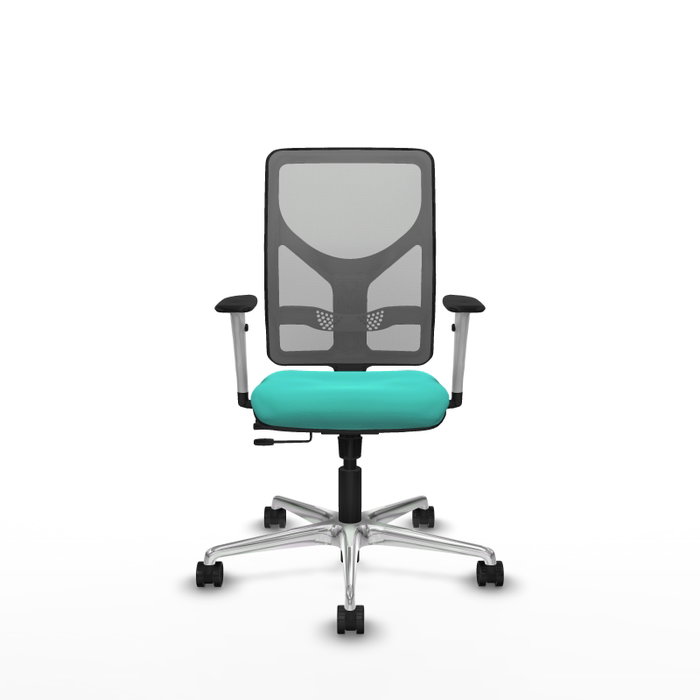 PIQUERAS Y CRESPO Silla de oficina Motilla con mecanismo Sincro/Traslack, Turquesa y Gris