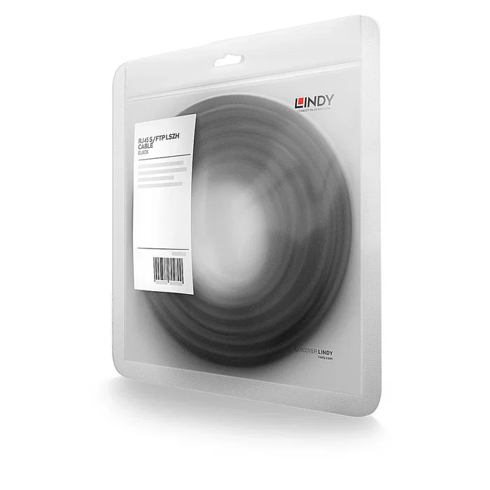 Lindy 47305 Cable de Red Cat7 S/FTP (S-STP) LSOH 0.3 Metros, Negro, RJ-45 Macho a RJ-45 Macho