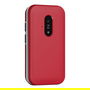 Doro Leva E22 - Teléfono móvil Concha 4G LTE con pantalla 2.8", Cámara 0.3 MP, Batería 1150 mAh, Bluetooth 5.0, USB-C, Resistencia IP54, Color Rojo y Blanco