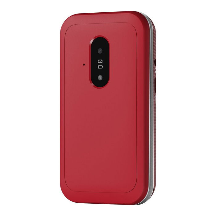 Doro Leva E22 - Teléfono móvil Concha 4G LTE con pantalla 2.8", Cámara 0.3 MP, Batería 1150 mAh, Bluetooth 5.0, USB-C, Resistencia IP54, Color Rojo y Blanco