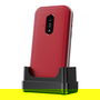 Doro Leva E22 - Teléfono móvil Concha 4G LTE con pantalla 2.8", Cámara 0.3 MP, Batería 1150 mAh, Bluetooth 5.0, USB-C, Resistencia IP54, Color Rojo y Blanco