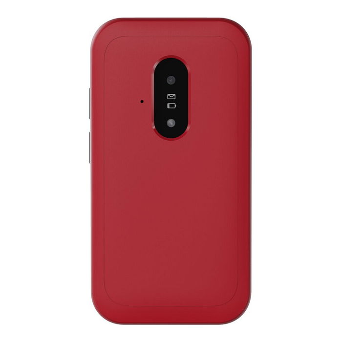 Doro Leva E22 - Teléfono móvil Concha 4G LTE con pantalla 2.8", Cámara 0.3 MP, Batería 1150 mAh, Bluetooth 5.0, USB-C, Resistencia IP54, Color Rojo y Blanco