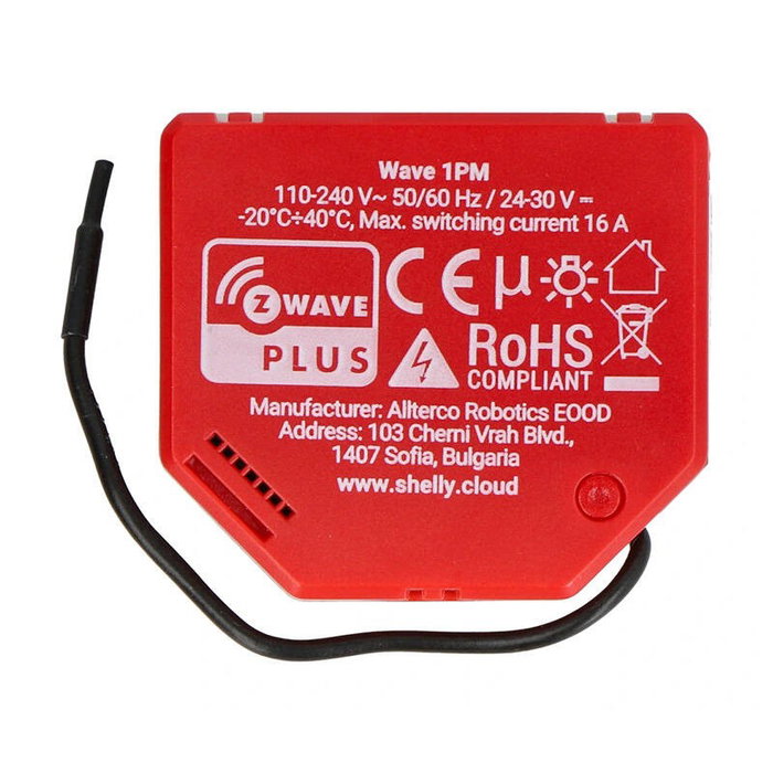 Shelly Qubino Wave 1PM Interruptor inteligente Rojo