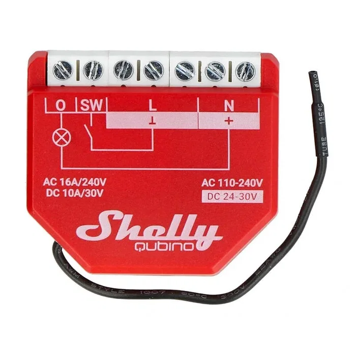 Shelly Qubino Wave 1PM Interruptor inteligente Rojo