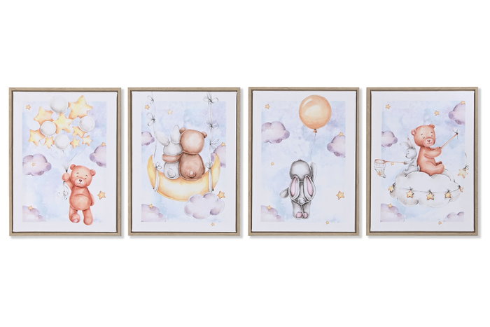 DKD Home Decor Cuadro Lienzo Nubes Surtido de 4 Piezas 30x2x40 cm DKD Home Decor Cuadro Lienzo Nubes Surtido de 4 Piezas 30x2x40 cm