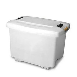 Araven Cubeta Rectangular con Tapa y Ruedas 70 Litros - Capacidad 70L, Dimensiones 66x44x46 cm