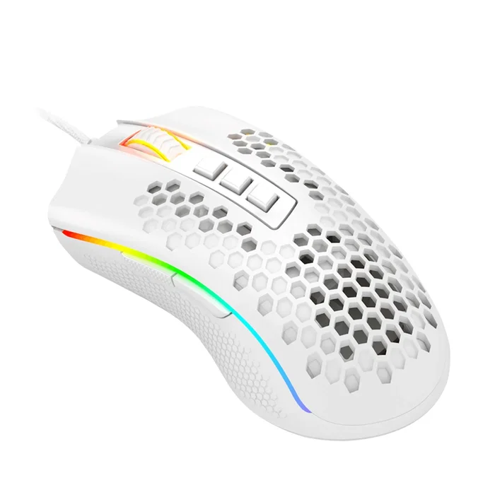 Redragon M988W-RGB Ratón Gaming Óptico Storm Ultraligero para Diestro, Sensor Pixart 3389 32000 DPI, 8 Botones Programables, RGB Chroma, Cable Paracord