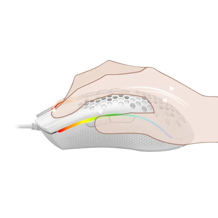 Redragon M988W-RGB Ratón Gaming Óptico Storm Ultraligero para Diestro, Sensor Pixart 3389 32000 DPI, 8 Botones Programables, RGB Chroma, Cable Paracord