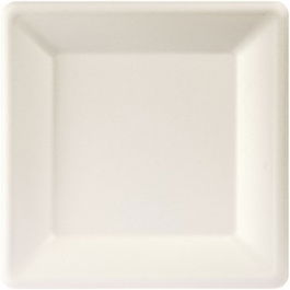Duni Plato Cuadrado 26x26 cm Blanco de Bagazo, Un Solo Uso, 500 unidades por caja