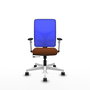 PIQUERAS Y CRESPO Silla de oficina Motilla con Mecanismo Sincro/Traslack Marrón y Azul