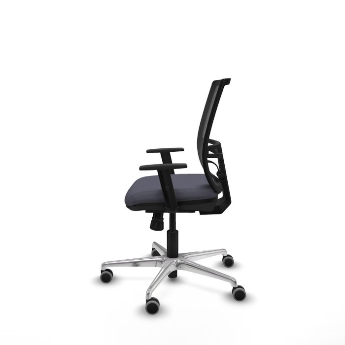 PIQUERAS Y CRESPO Silla de oficina Yunquera con mecanismo Sincro, Gris oscuro y Negro
