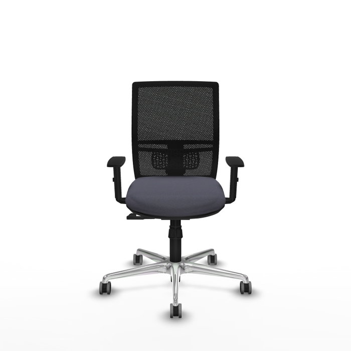 PIQUERAS Y CRESPO Silla de oficina Yunquera con mecanismo Sincro, Gris oscuro y Negro