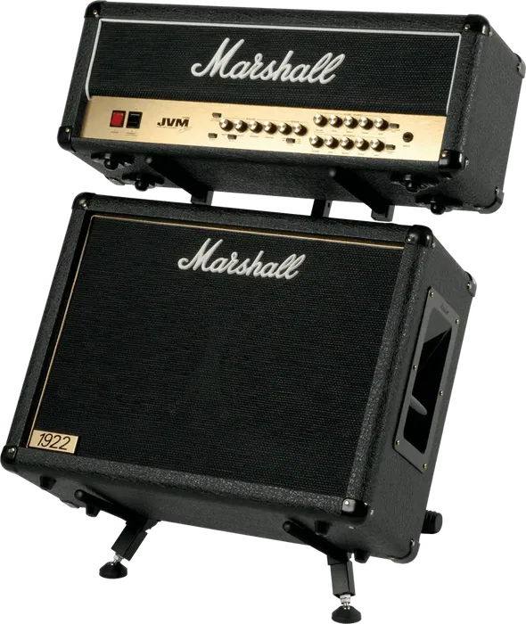 QUIKLOK Soporte Amplificador/Monitor Doble Nivel Ajustable Formato "X" Negro