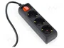 Energenie EG-PSU3-01 Regleta para UPS 3 Salidas AC, 16A, 0,6m, Negro