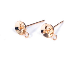 Innspiro Pendiente metálico para incrustar cono aguja anilla dorado 5x10mm