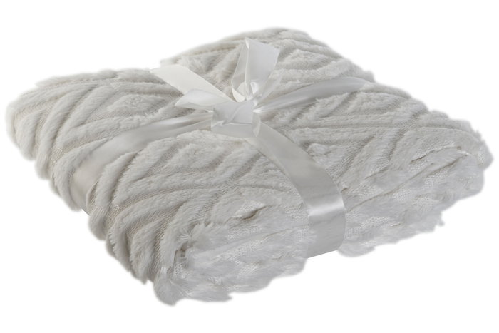 DKD Home Decor Diamond 2c24 Manta para Sofá Urbana Crudo Poliéster 170 x 130 cm (2 Unidades)