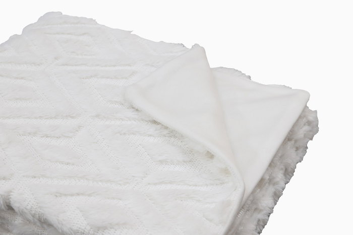 DKD Home Decor Diamond 2c24 Manta para Sofá Urbana Crudo Poliéster 170 x 130 cm (2 Unidades)