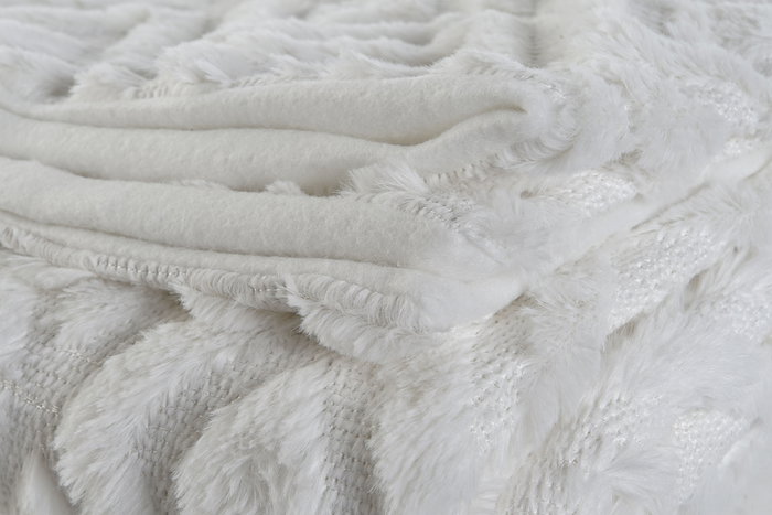 DKD Home Decor Diamond 2c24 Manta para Sofá Urbana Crudo Poliéster 170 x 130 cm (2 Unidades)