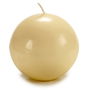 Acorde Vela Bola Crema 10 cm Fabricada en Cera (Set de 12)